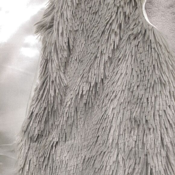 Fashion Nova Furry Vest Sage Green One Size Fits Most Satin Lined - Picture 2 of 8